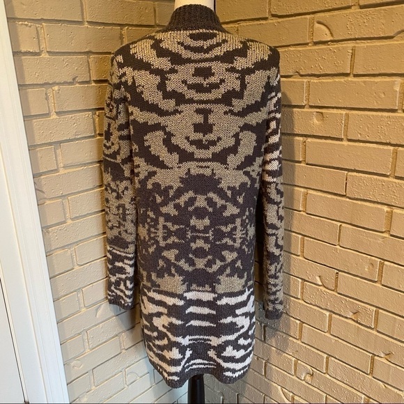 THE BUCKLE BKE BOUTIQUE Women's Medium M Taupe Wool Mohair Long Cardigan Sweater - Picture 3 of 7